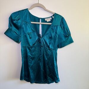 Guess Teal Satin Blouse